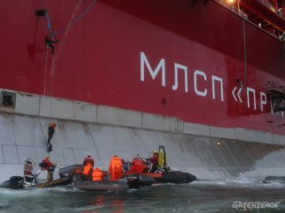 "Штурм "Приразломной". Фото: Гринпис