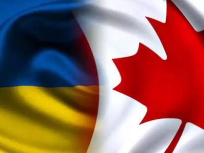 Флаги Украины и Канады. Фото: thekievtimes.ua